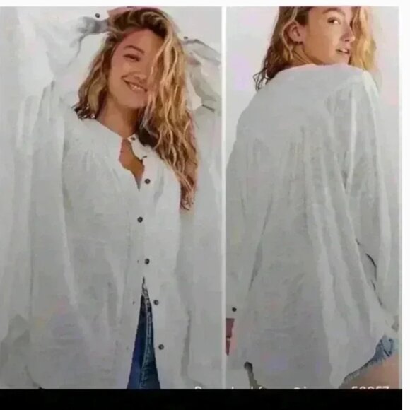 Free People Can't Stop Dreaming Oversized button-down Tunic Size Medium - Picture 2 of 10